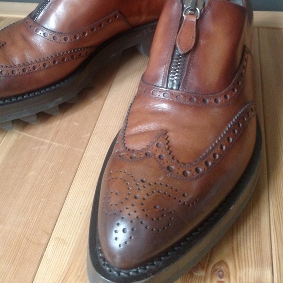PRADA Runway Lug Sole Wingtip Zip-up Brogues - Picture 3 of 8